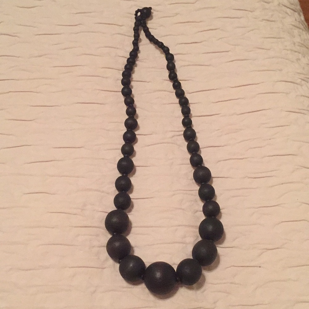 Dark wooden necklace